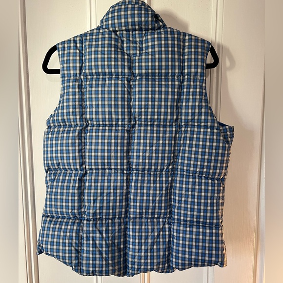 LANDS END BLUE AND WHITE PLAID PUFFER VEST WM SIZE MD - Picture 4 of 4